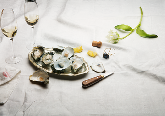 Ostron och Champagne